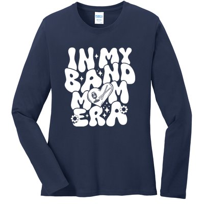 Funny Groovy In My Band Mom Era Trendy Band Mom Gift Ladies Long Sleeve Shirt