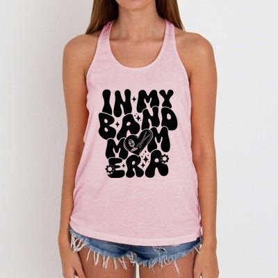 Funny Groovy In My Band Mom Era Trendy Band Mom Gift Women's Knotted Racerback Tank