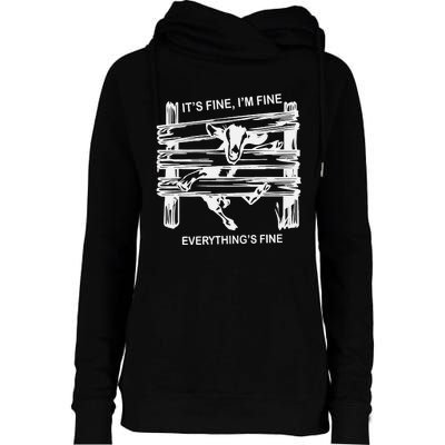 Funny Goat It's Fine I'm Fine Everything Is Fine Womens Funnel Neck Pullover Hood