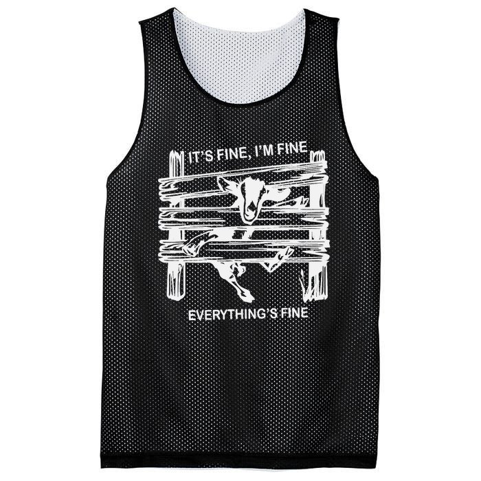 Funny Goat It's Fine I'm Fine Everything Is Fine Mesh Reversible Basketball Jersey Tank