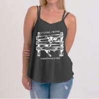 Funny Goat It's Fine I'm Fine Everything Is Fine Women's Strappy Tank