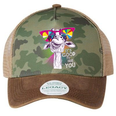 Funny Giraffe It's Good To See You Legacy Tie Dye Trucker Hat