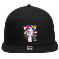 Funny Giraffe It's Good To See You 7 Panel Mesh Trucker Snapback Hat