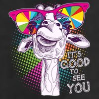 Funny Giraffe It's Good To See You 7 Panel Mesh Trucker Snapback Hat
