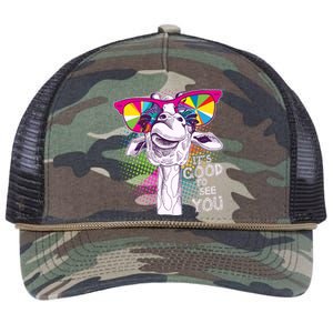 Funny Giraffe It's Good To See You Retro Rope Trucker Hat Cap