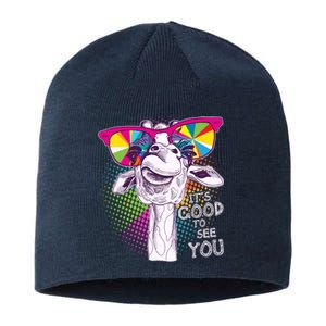 Funny Giraffe It's Good To See You Sustainable Beanie