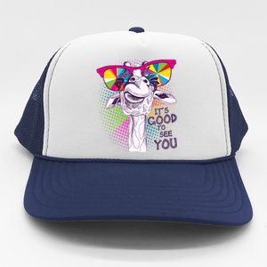 Funny Giraffe It's Good To See You Trucker Hat