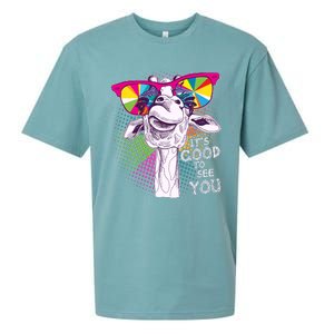 Funny Giraffe It's Good To See You Sueded Cloud Jersey T-Shirt