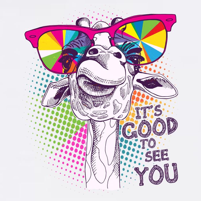 Funny Giraffe It's Good To See You Cool Comfort Performance Bucket Hat