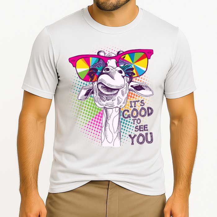 Funny Giraffe It's Good To See You Performance Shirt