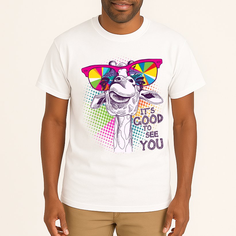 Funny Giraffe It's Good To See You Tall T-Shirt