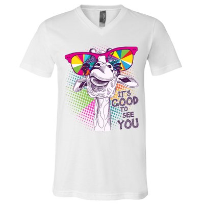 Funny Giraffe It's Good To See You V-Neck T-Shirt