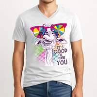 Funny Giraffe It's Good To See You V-Neck T-Shirt