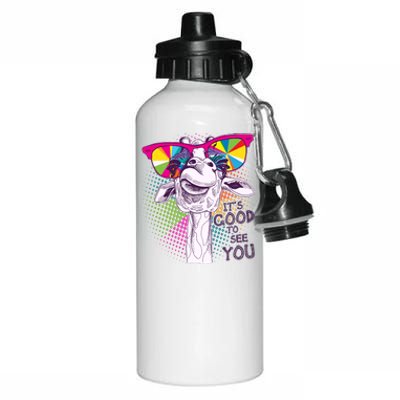 Funny Giraffe It's Good To See You Aluminum Water Bottle 