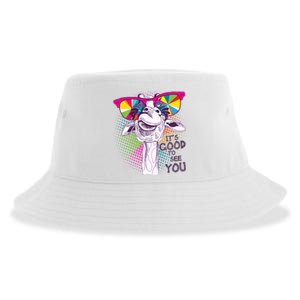 Funny Giraffe It's Good To See You Sustainable Bucket Hat