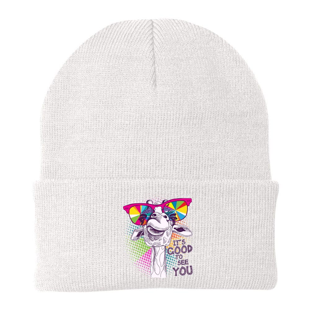 Funny Giraffe It's Good To See You Beanie
