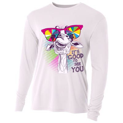 Funny Giraffe It's Good To See You Cooling Performance Long Sleeve Crew