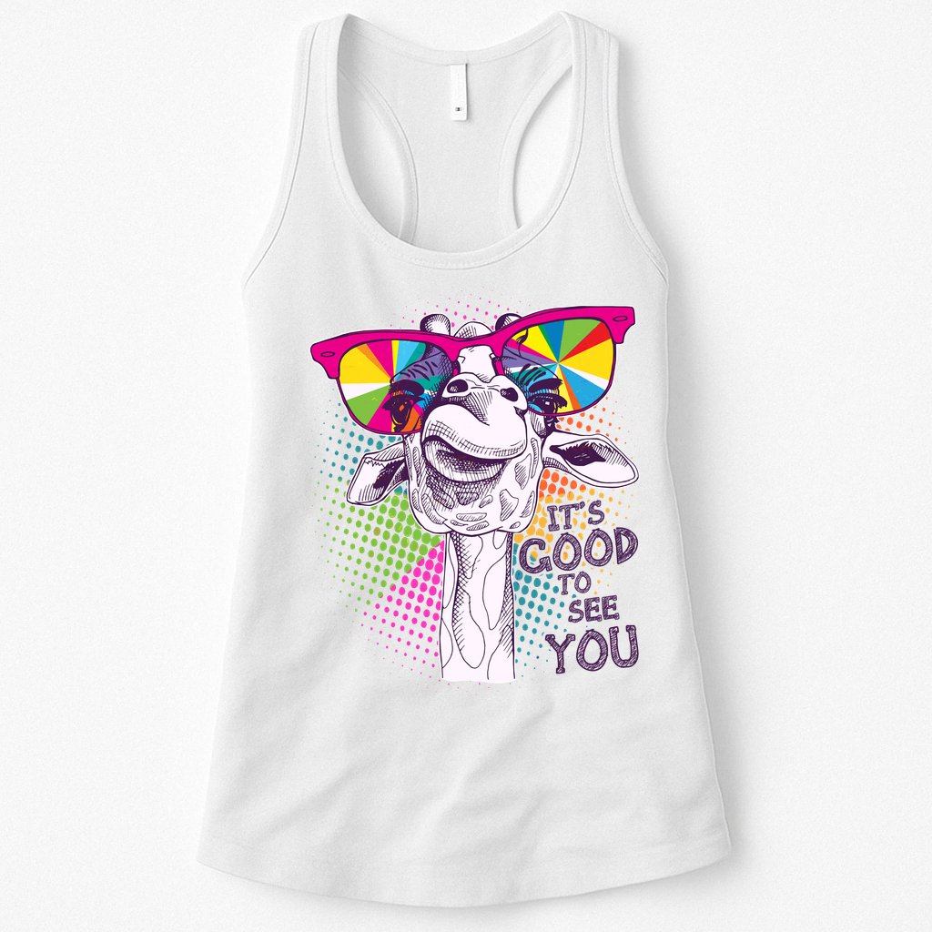 Funny Giraffe It's Good To See You Womens Tank Top