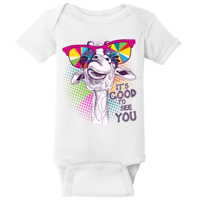 Funny Giraffe It's Good To See You Baby Bodysuit