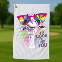 Funny Giraffe It's Good To See You Golf Towel