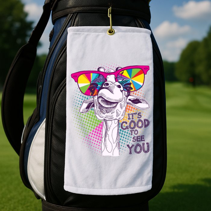 Funny Giraffe It's Good To See You Golf Towel