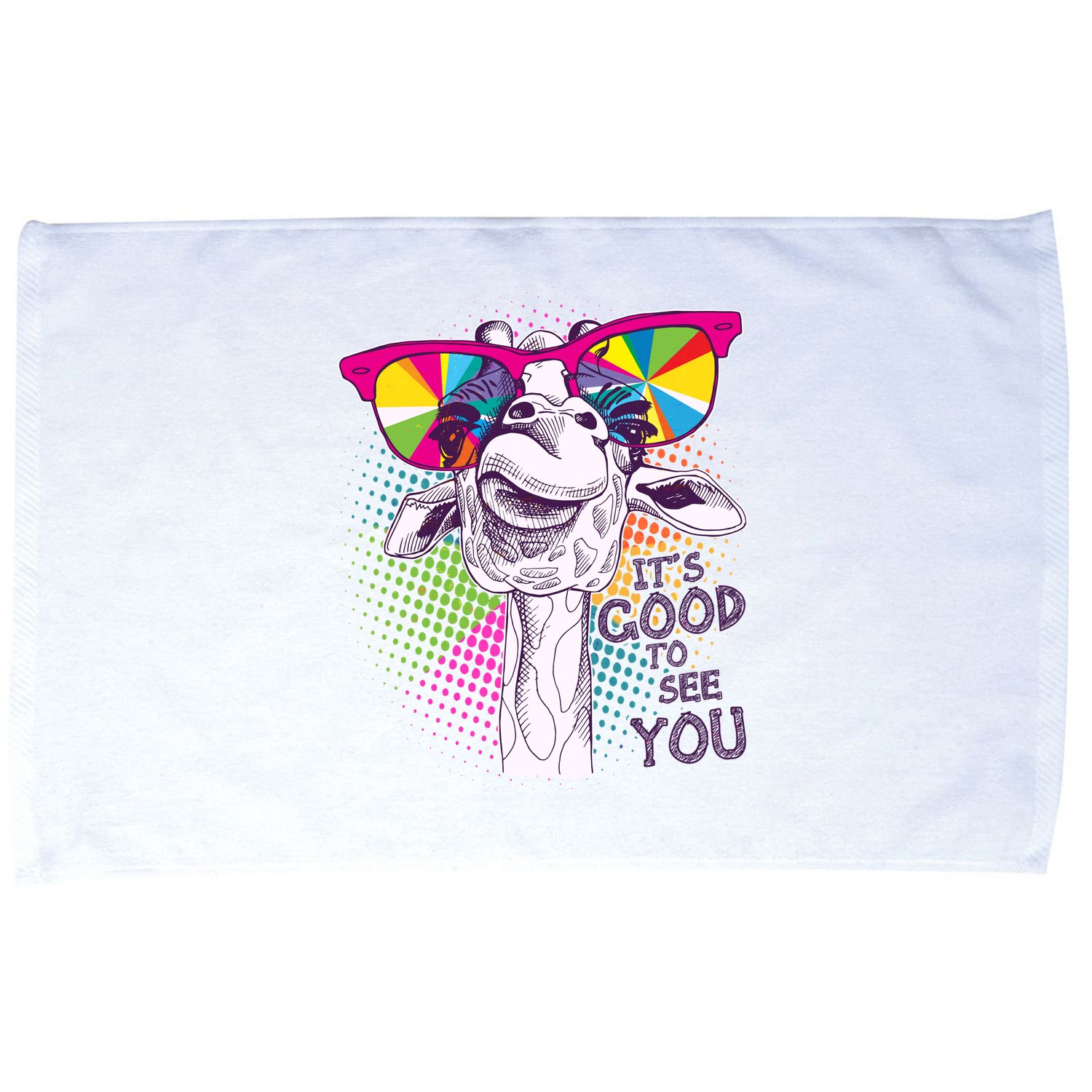Funny Giraffe It's Good To See You Microfiber Hand Towel