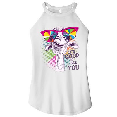 Funny Giraffe It's Good To See You Women’s Perfect Tri Rocker Tank