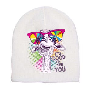 Funny Giraffe It's Good To See You Short Acrylic Beanie