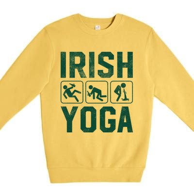 Funny Green Irish Yoga St Patricks Day Funny Gift Premium Crewneck Sweatshirt