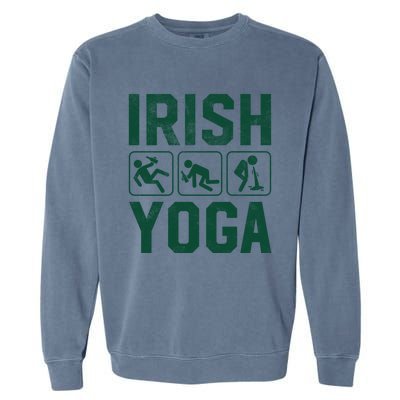 Funny Green Irish Yoga St Patricks Day Funny Gift Garment-Dyed Sweatshirt