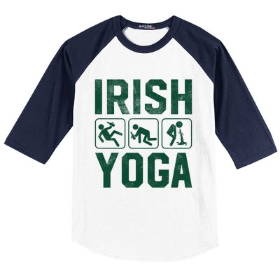 Funny Green Irish Yoga St Patricks Day Funny Gift Baseball Sleeve Shirt