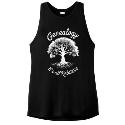 Family Genealogy Its All Relative Gift Ladies PosiCharge Tri-Blend Wicking Tank