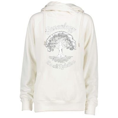 Family Genealogy Its All Relative Gift Womens Funnel Neck Pullover Hood