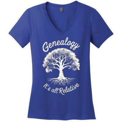 Family Genealogy Its All Relative Gift Women's V-Neck T-Shirt