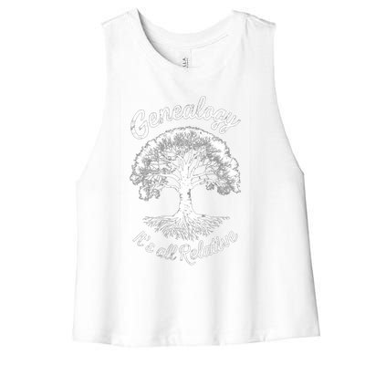 Family Genealogy Its All Relative Gift Women's Racerback Cropped Tank