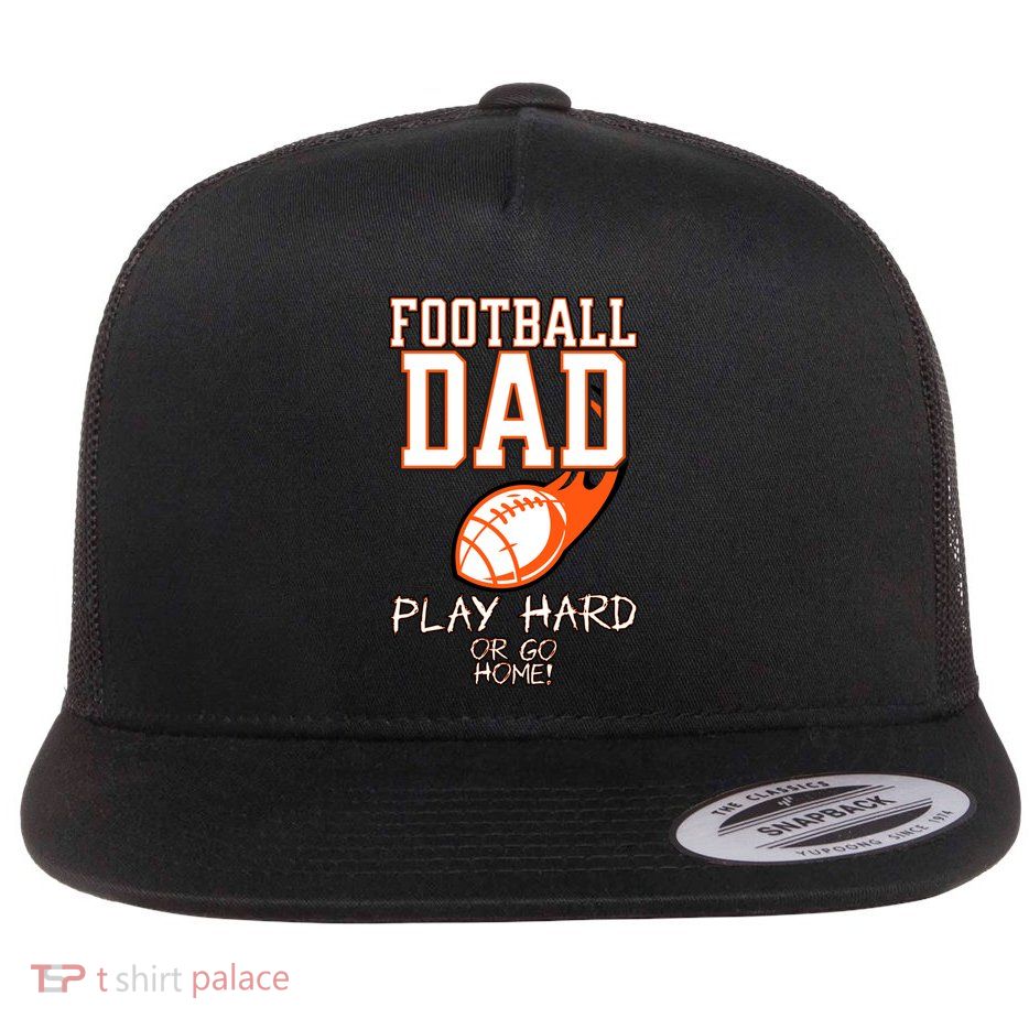 Funny Gift Idea Football FatherS Day Best Dad Stadium Gift Flat Bill Trucker Hat