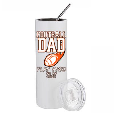 Funny Gift Idea Football FatherS Day Best Dad Stadium Gift Stainless Steel Tumbler