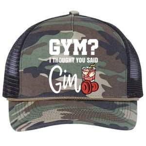 Funny Gym? I Thought You Said Gin! Gin Tonic And Long Gift Retro Rope Trucker Hat Cap