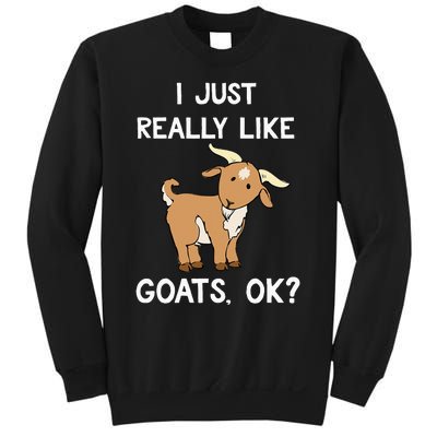 Funny Goat I Just Really Like Goats OK Cute Goat Lover Sweatshirt