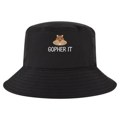 Funny, Gopher It Pun . Family Joke Sarcastic Cool Comfort Performance Bucket Hat