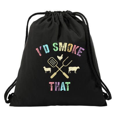 Funny Grilling ID Smoke That Grills Chef Pit Meat Gangster Drawstring Bag