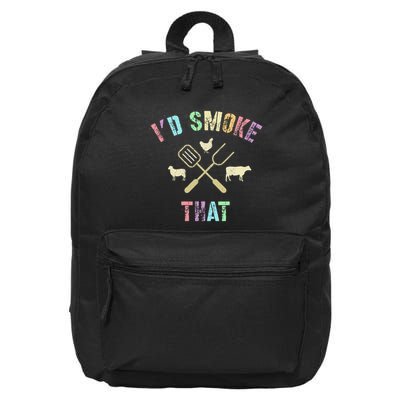 Funny Grilling ID Smoke That Grills Chef Pit Meat Gangster 16 in Basic Backpack