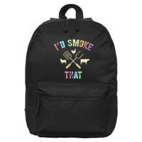 Funny Grilling ID Smoke That Grills Chef Pit Meat Gangster 16 in Basic Backpack