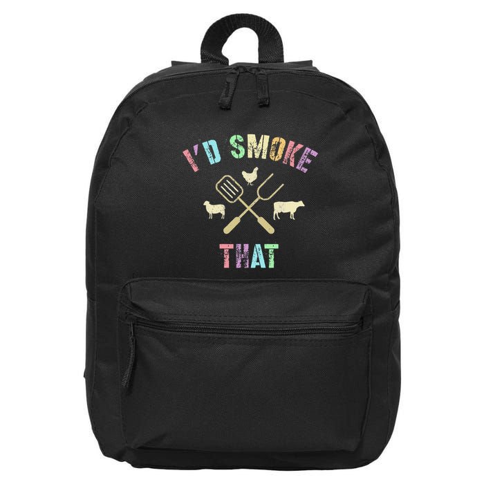 Funny Grilling ID Smoke That Grills Chef Pit Meat Gangster 16 in Basic Backpack