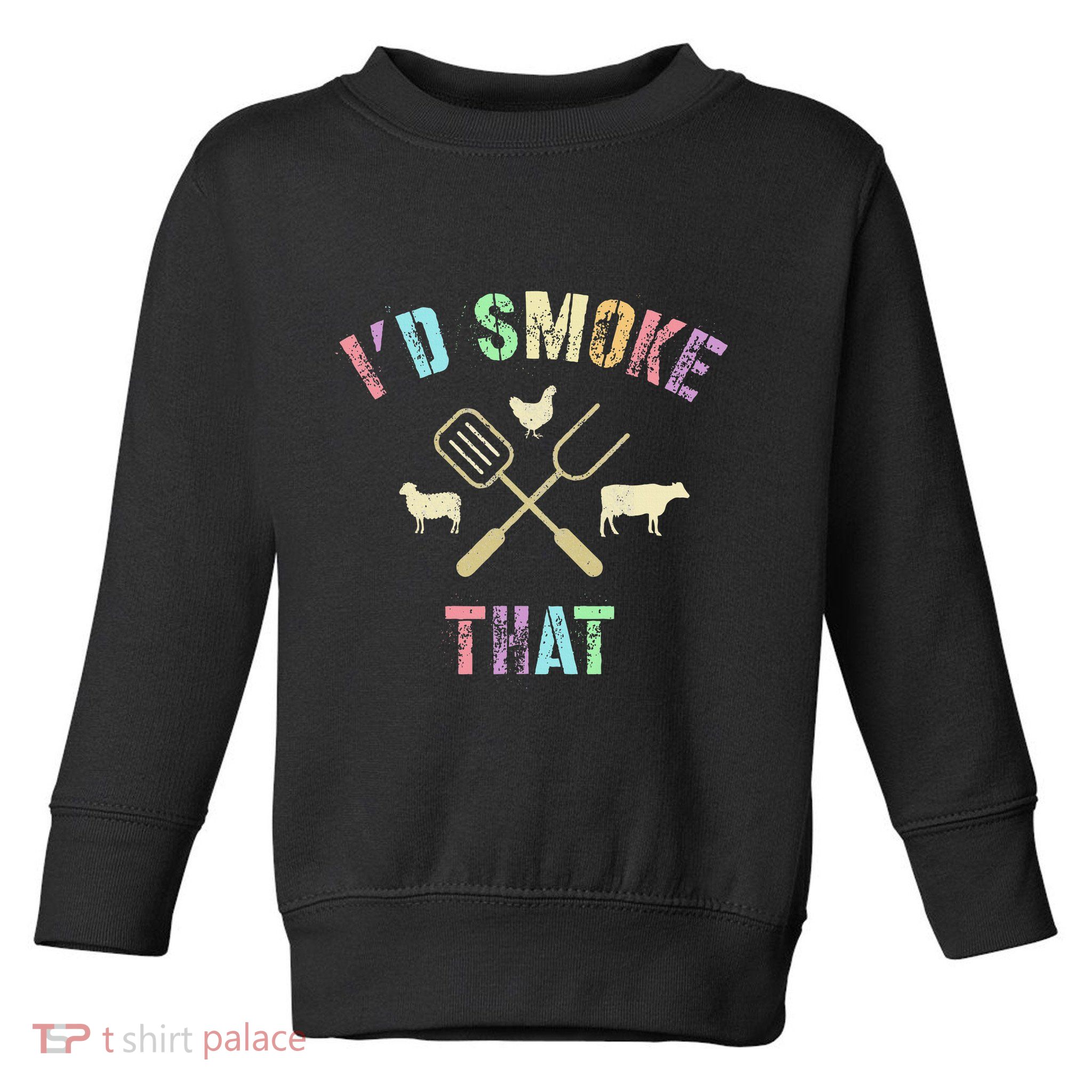 Funny Grilling ID Smoke That Grills Chef Pit Meat Gangster Toddler Sweatshirt