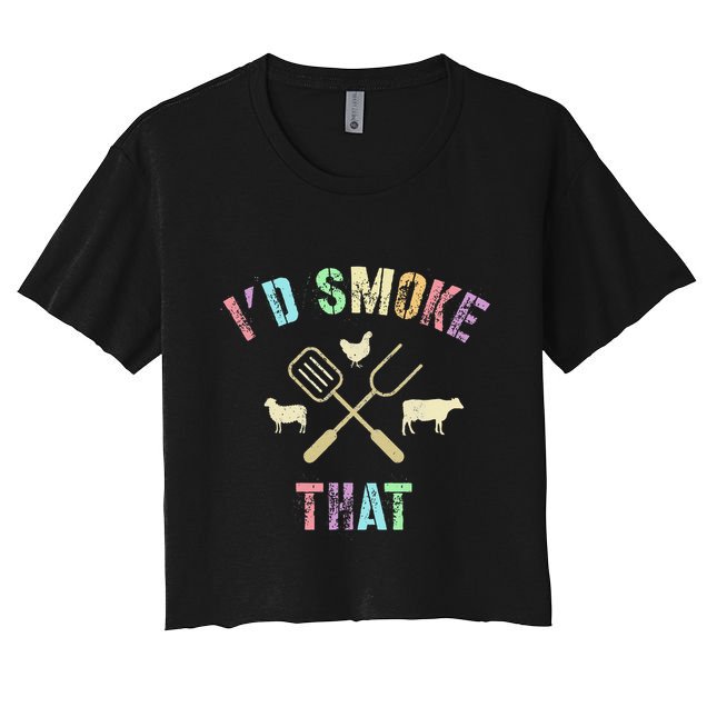 Funny Grilling ID Smoke That Grills Chef Pit Meat Gangster Crop Top