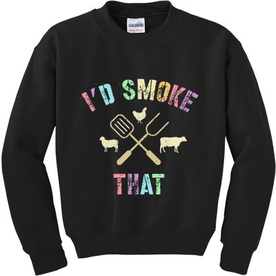 Funny Grilling ID Smoke That Grills Chef Pit Meat Gangster Kids Sweatshirt