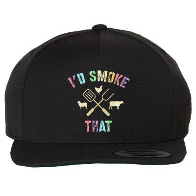 Funny Grilling ID Smoke That Grills Chef Pit Meat Gangster Wool Snapback Cap