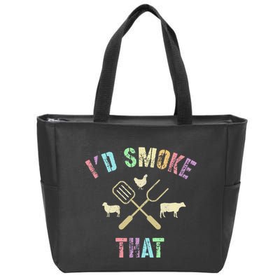 Funny Grilling ID Smoke That Grills Chef Pit Meat Gangster Zip Tote Bag