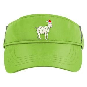 Funny Goat In Tangled Christmas Lights Santa Claus Hat Adult Drive Performance Visor